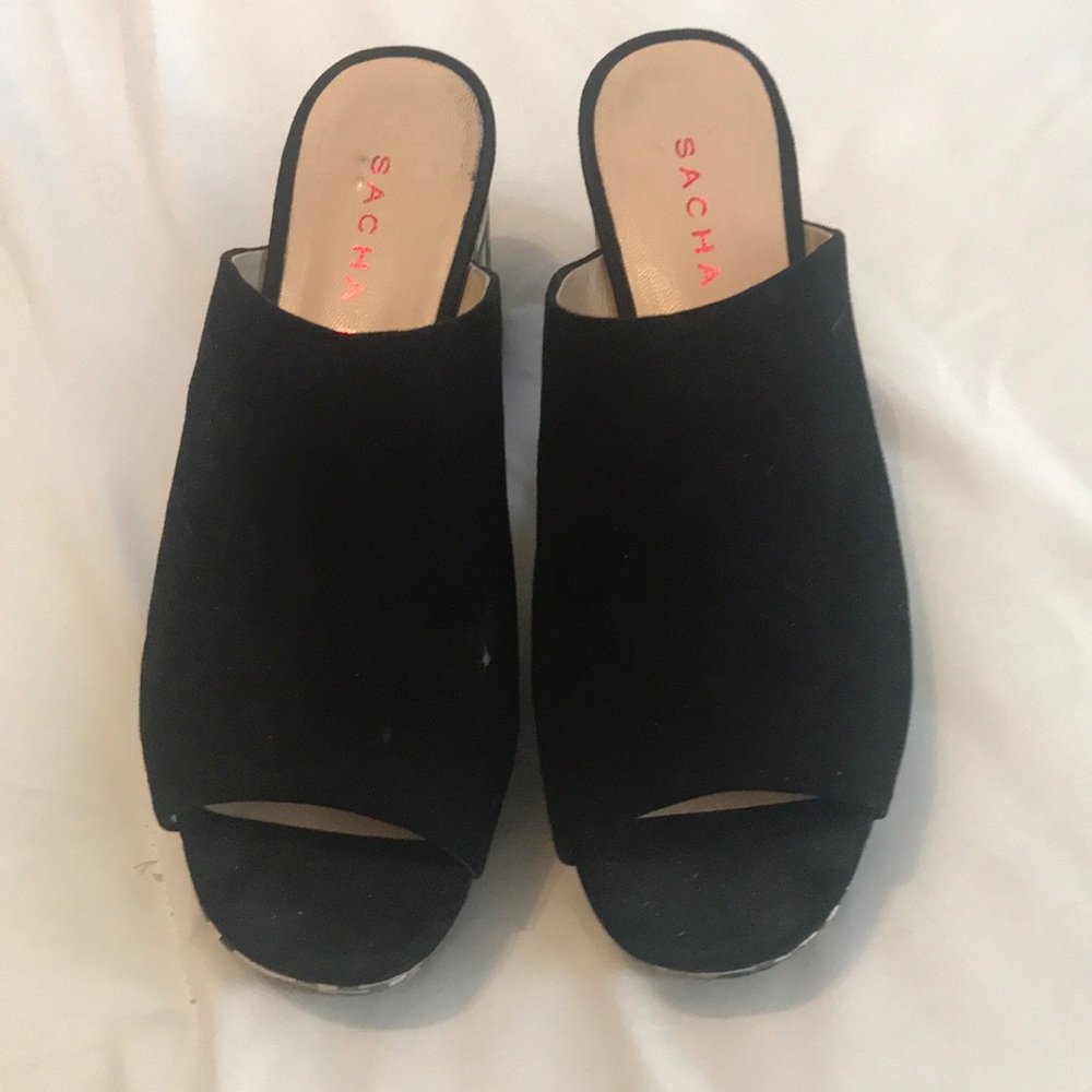 Sachs London suede platform shoes
